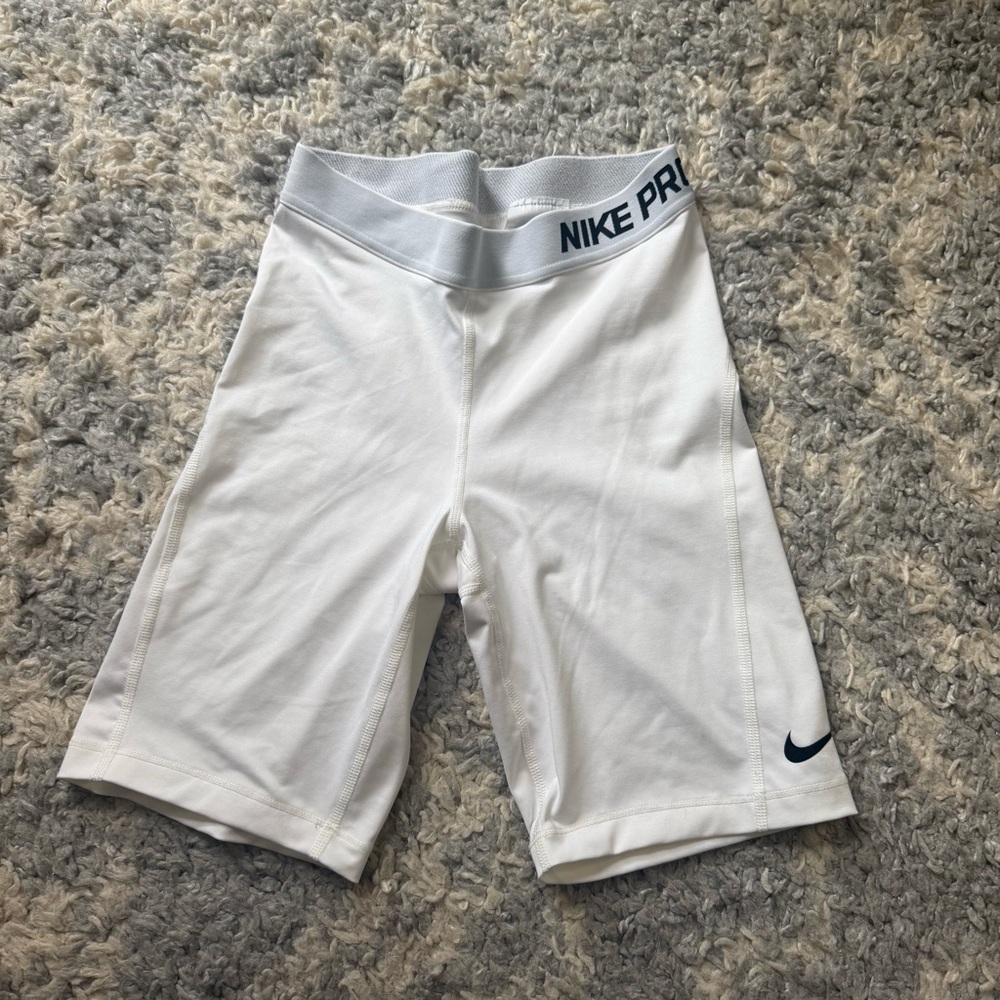 Nike White Nike Pro Shorts